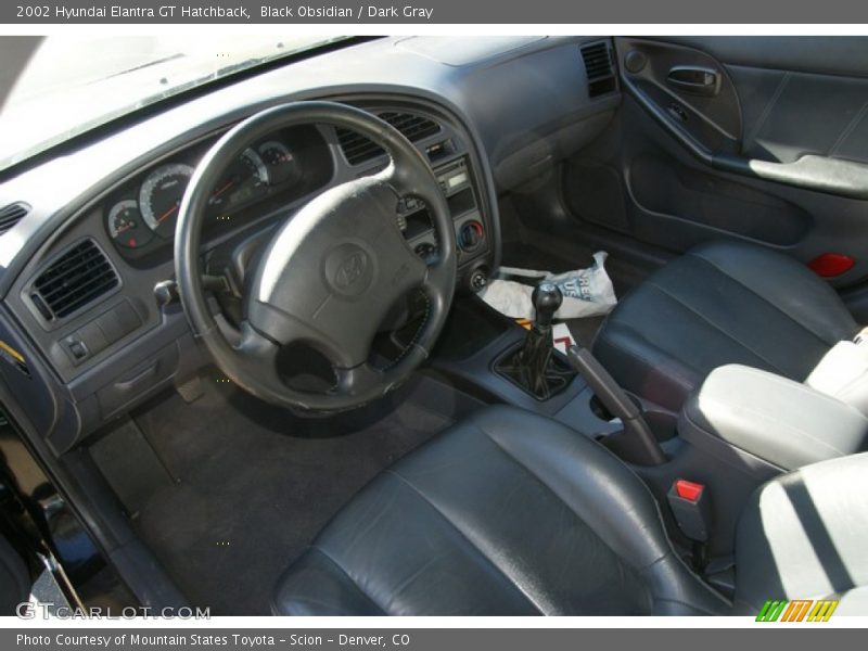 Black Obsidian / Dark Gray 2002 Hyundai Elantra GT Hatchback