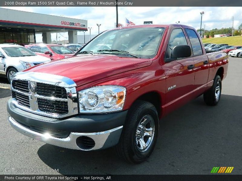 Flame Red / Medium Slate Gray 2008 Dodge Ram 1500 SXT Quad Cab
