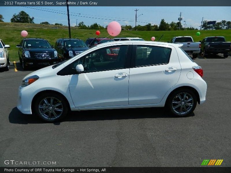 Super White / Dark Gray 2012 Toyota Yaris SE 5 Door