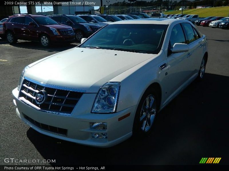 White Diamond Tricoat / Ebony 2009 Cadillac STS V6