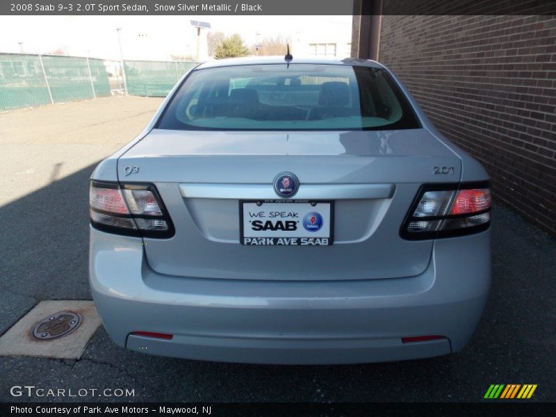 Snow Silver Metallic / Black 2008 Saab 9-3 2.0T Sport Sedan