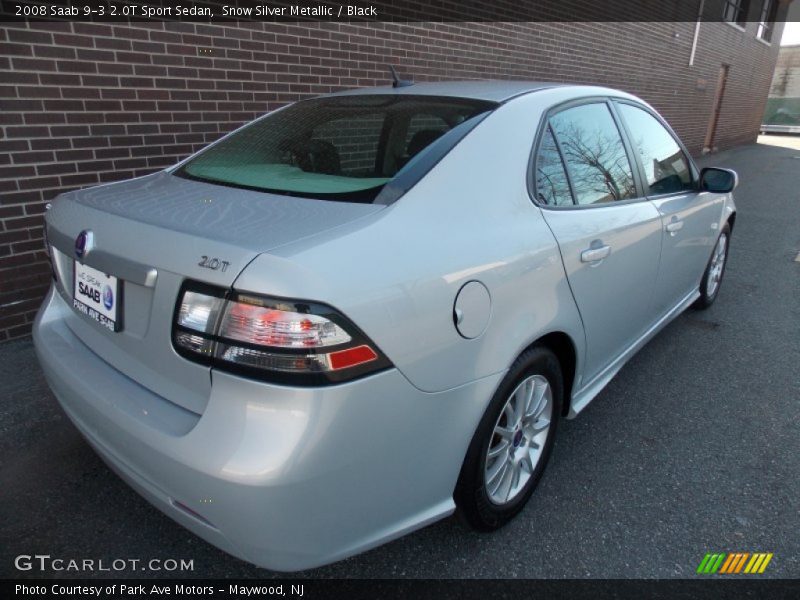 Snow Silver Metallic / Black 2008 Saab 9-3 2.0T Sport Sedan