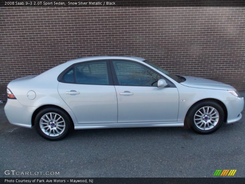 Snow Silver Metallic / Black 2008 Saab 9-3 2.0T Sport Sedan