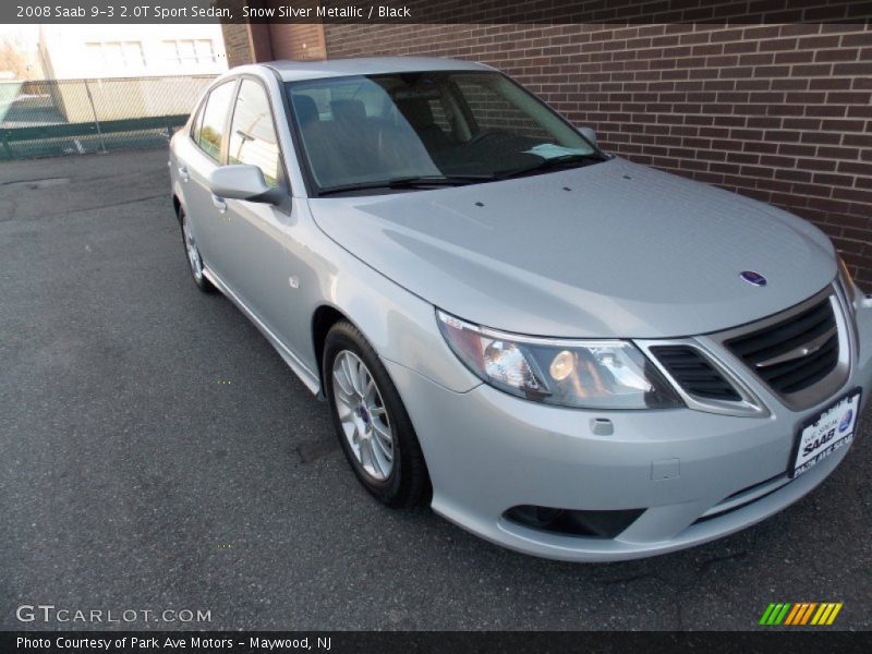 Snow Silver Metallic / Black 2008 Saab 9-3 2.0T Sport Sedan