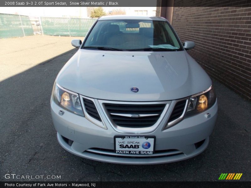 Snow Silver Metallic / Black 2008 Saab 9-3 2.0T Sport Sedan