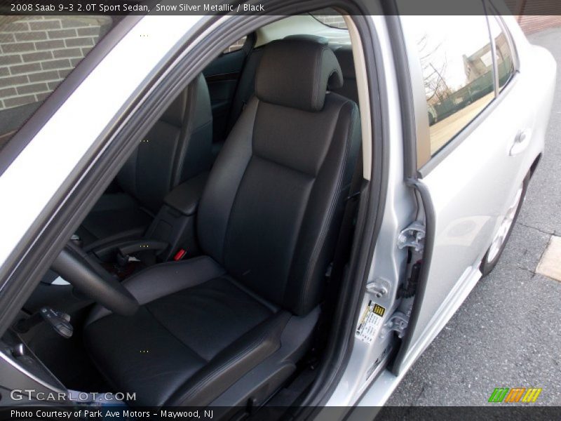 Snow Silver Metallic / Black 2008 Saab 9-3 2.0T Sport Sedan