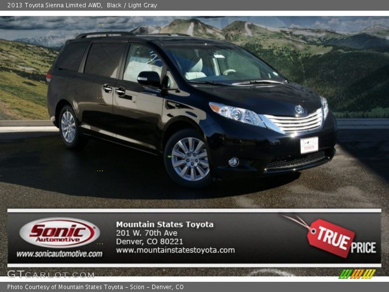 Black / Light Gray 2013 Toyota Sienna Limited AWD