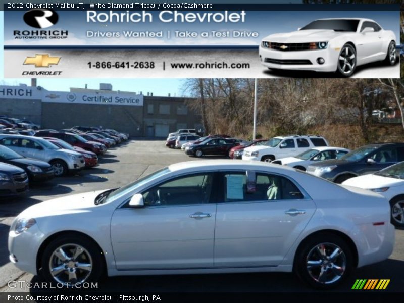 White Diamond Tricoat / Cocoa/Cashmere 2012 Chevrolet Malibu LT