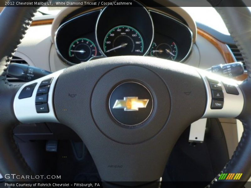 White Diamond Tricoat / Cocoa/Cashmere 2012 Chevrolet Malibu LT