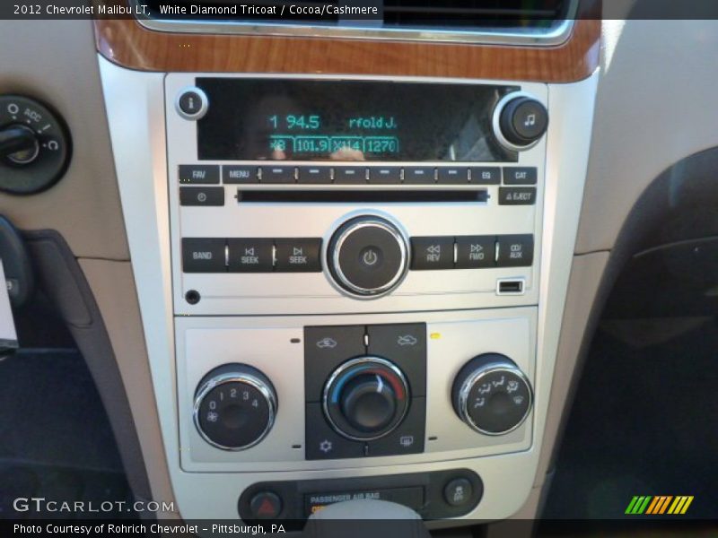 White Diamond Tricoat / Cocoa/Cashmere 2012 Chevrolet Malibu LT