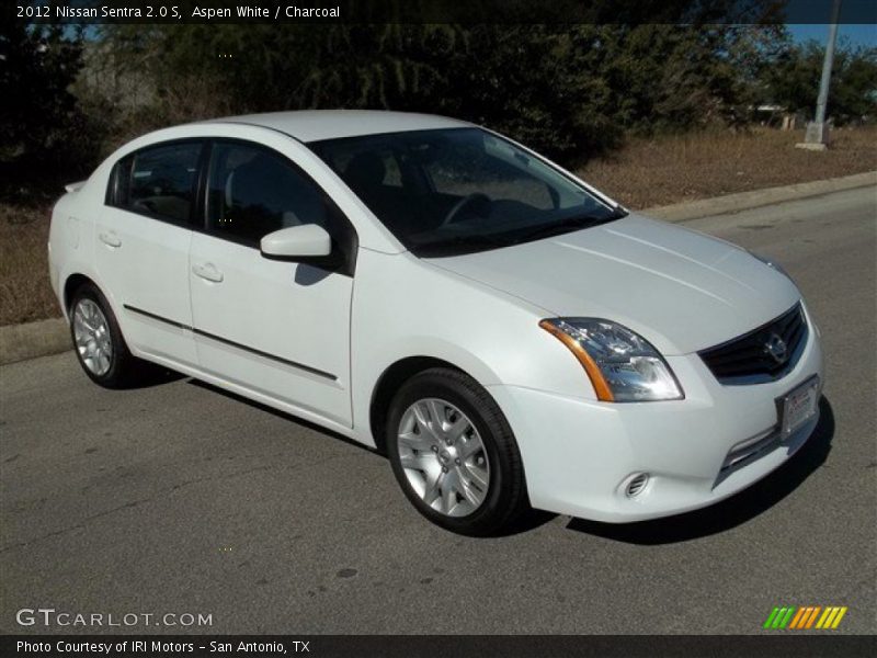 Aspen White / Charcoal 2012 Nissan Sentra 2.0 S