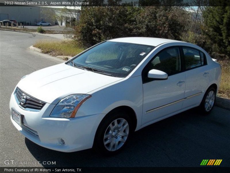 Aspen White / Charcoal 2012 Nissan Sentra 2.0 S