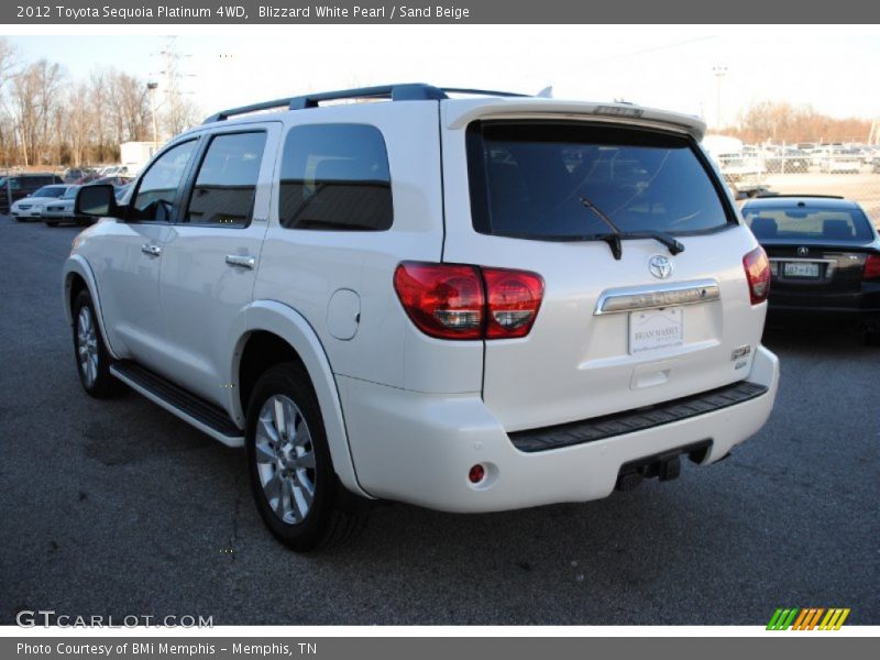 Blizzard White Pearl / Sand Beige 2012 Toyota Sequoia Platinum 4WD