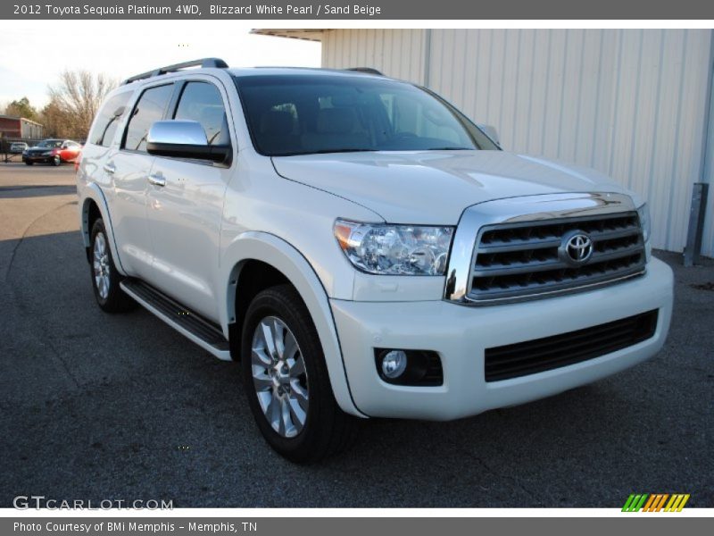 Blizzard White Pearl / Sand Beige 2012 Toyota Sequoia Platinum 4WD