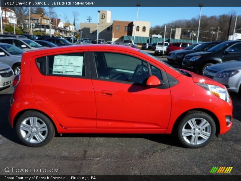 Salsa (Red) / Silver/Silver 2013 Chevrolet Spark LT