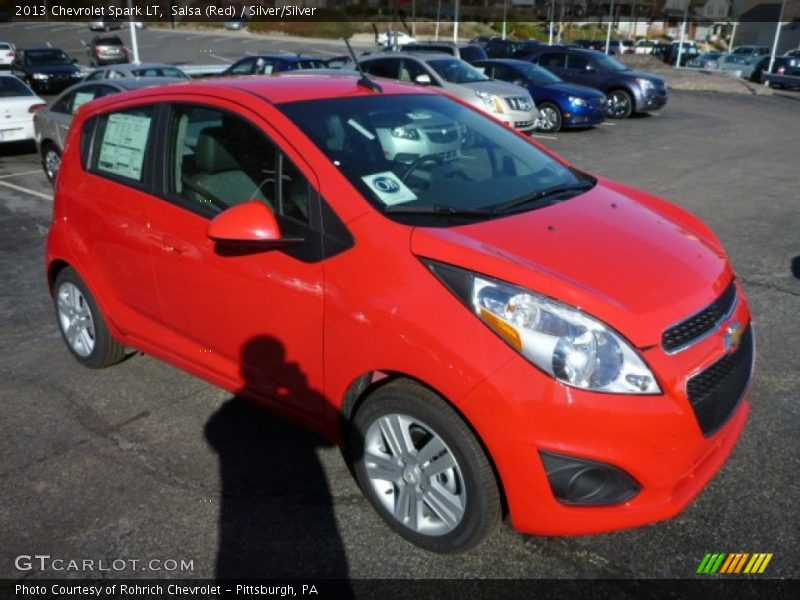 Salsa (Red) / Silver/Silver 2013 Chevrolet Spark LT
