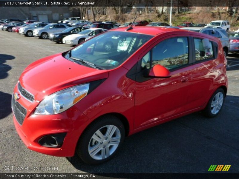 Salsa (Red) / Silver/Silver 2013 Chevrolet Spark LT