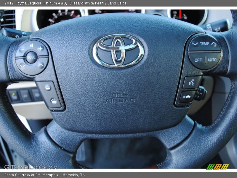 Blizzard White Pearl / Sand Beige 2012 Toyota Sequoia Platinum 4WD