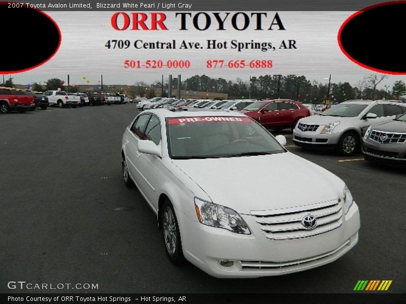 Blizzard White Pearl / Light Gray 2007 Toyota Avalon Limited