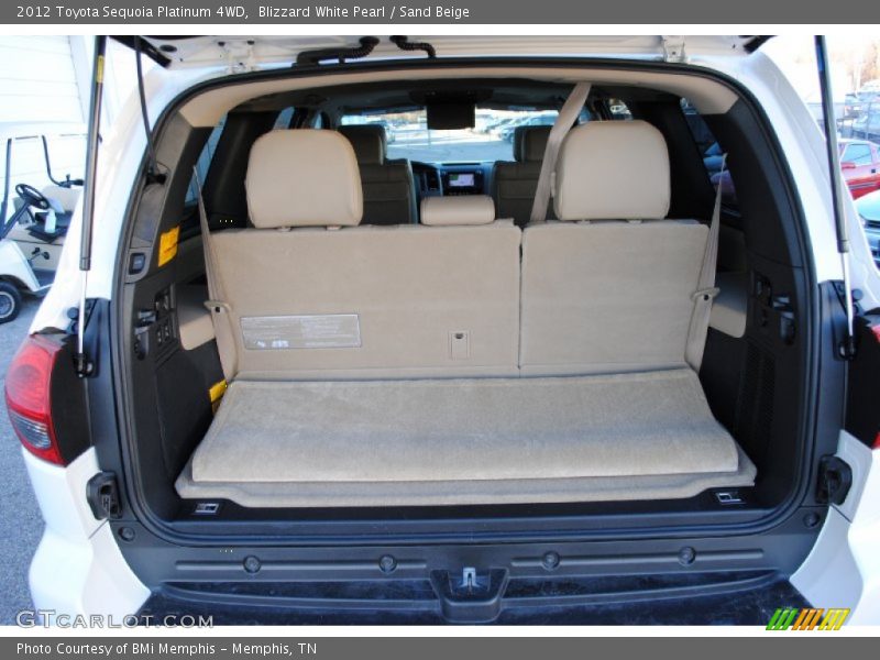 Blizzard White Pearl / Sand Beige 2012 Toyota Sequoia Platinum 4WD