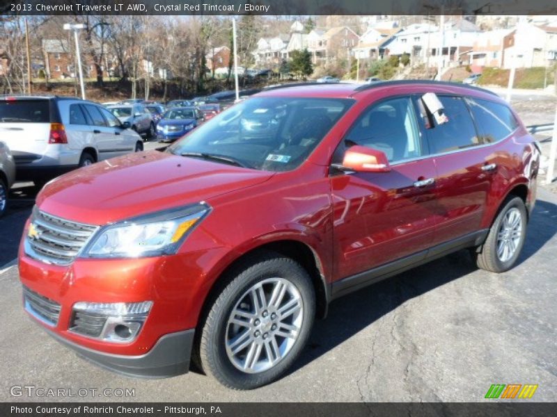 Crystal Red Tintcoat / Ebony 2013 Chevrolet Traverse LT AWD