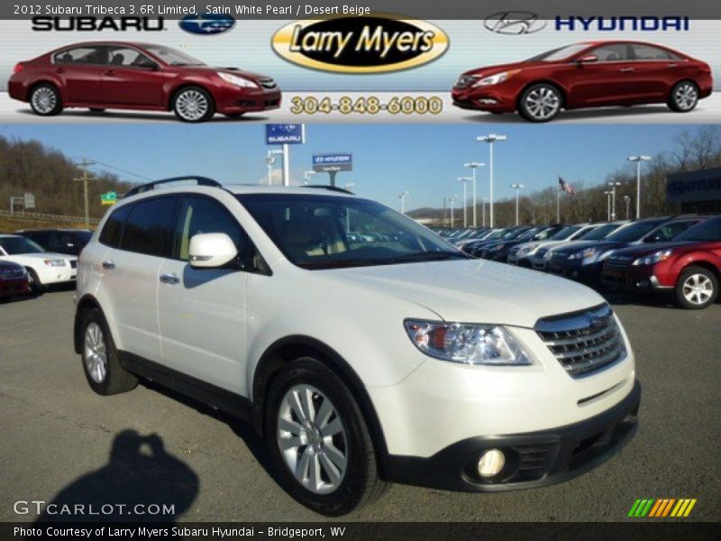 Satin White Pearl / Desert Beige 2012 Subaru Tribeca 3.6R Limited