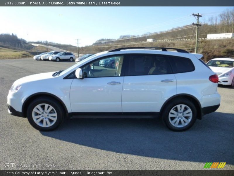 Satin White Pearl / Desert Beige 2012 Subaru Tribeca 3.6R Limited