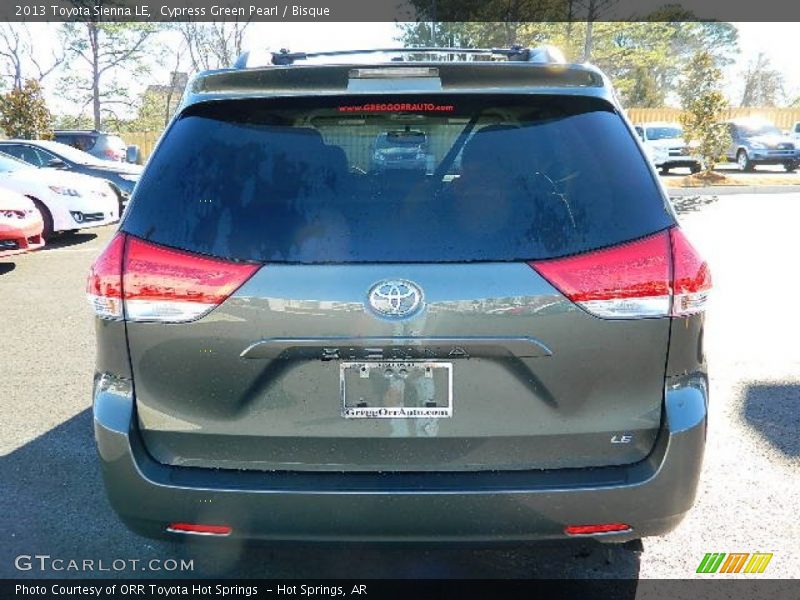 Cypress Green Pearl / Bisque 2013 Toyota Sienna LE