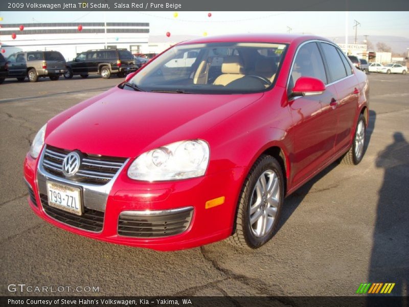 Salsa Red / Pure Beige 2009 Volkswagen Jetta TDI Sedan