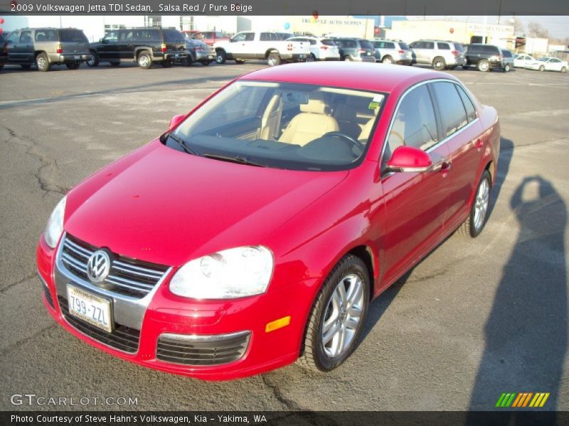 Salsa Red / Pure Beige 2009 Volkswagen Jetta TDI Sedan
