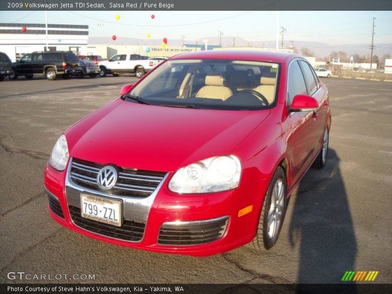 Salsa Red / Pure Beige 2009 Volkswagen Jetta TDI Sedan