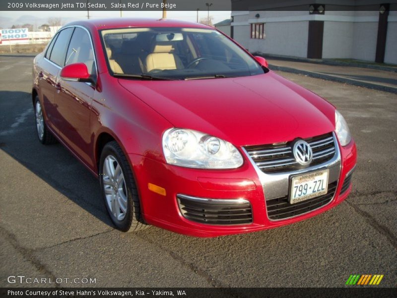 Salsa Red / Pure Beige 2009 Volkswagen Jetta TDI Sedan