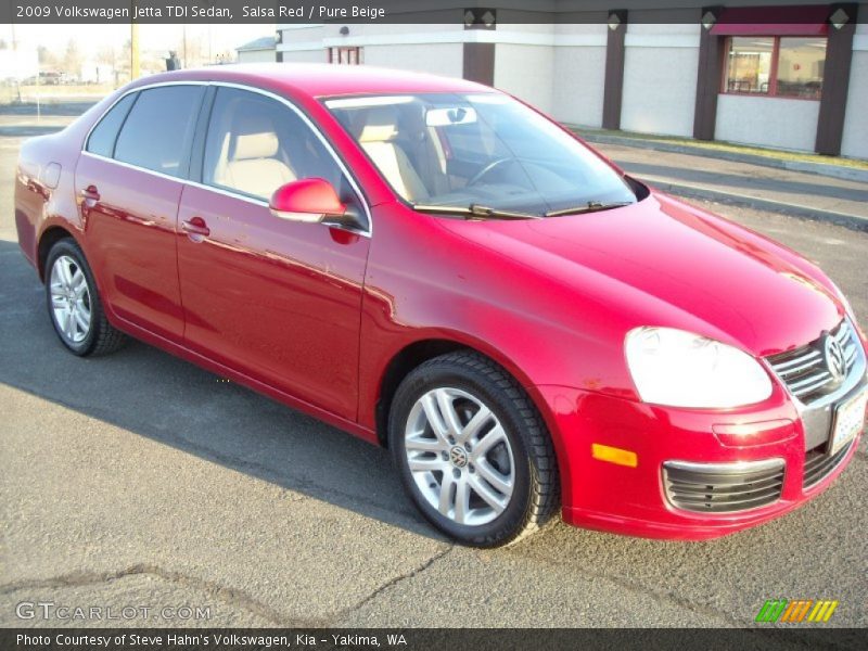 Salsa Red / Pure Beige 2009 Volkswagen Jetta TDI Sedan