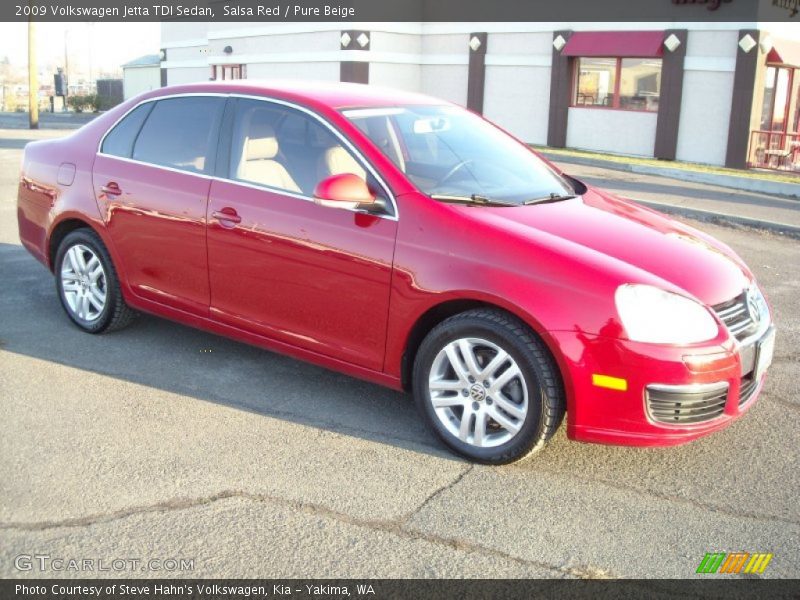 Salsa Red / Pure Beige 2009 Volkswagen Jetta TDI Sedan