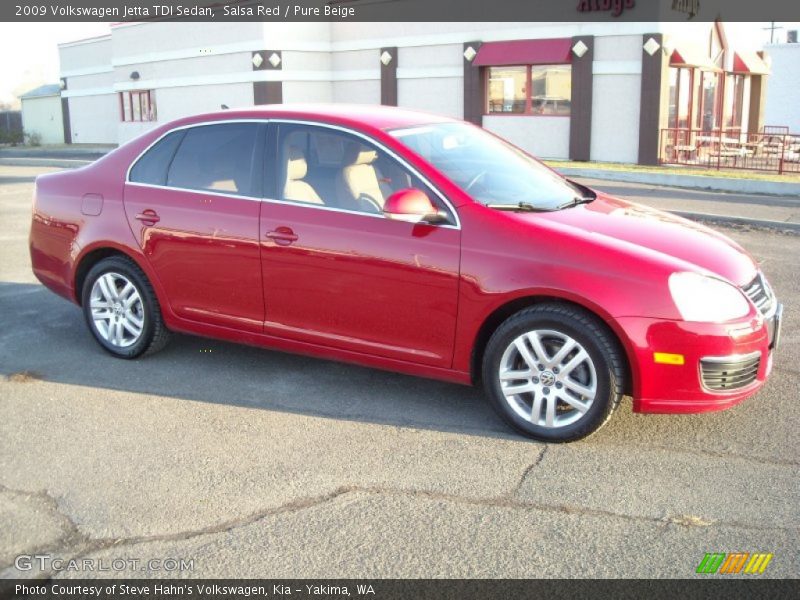 Salsa Red / Pure Beige 2009 Volkswagen Jetta TDI Sedan