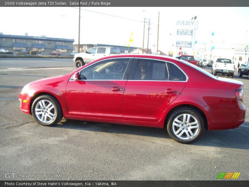 Salsa Red / Pure Beige 2009 Volkswagen Jetta TDI Sedan