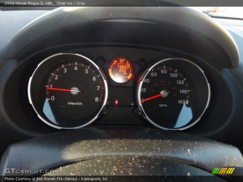Silver Ice / Gray 2009 Nissan Rogue SL AWD