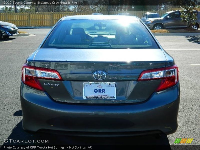 Magnetic Gray Metallic / Ash 2012 Toyota Camry L