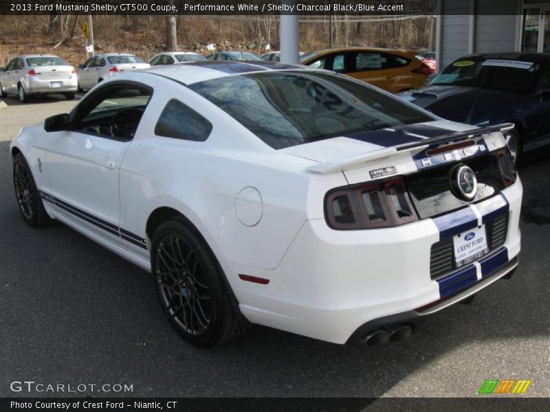 Performance White / Shelby Charcoal Black/Blue Accent 2013 Ford Mustang Shelby GT500 Coupe