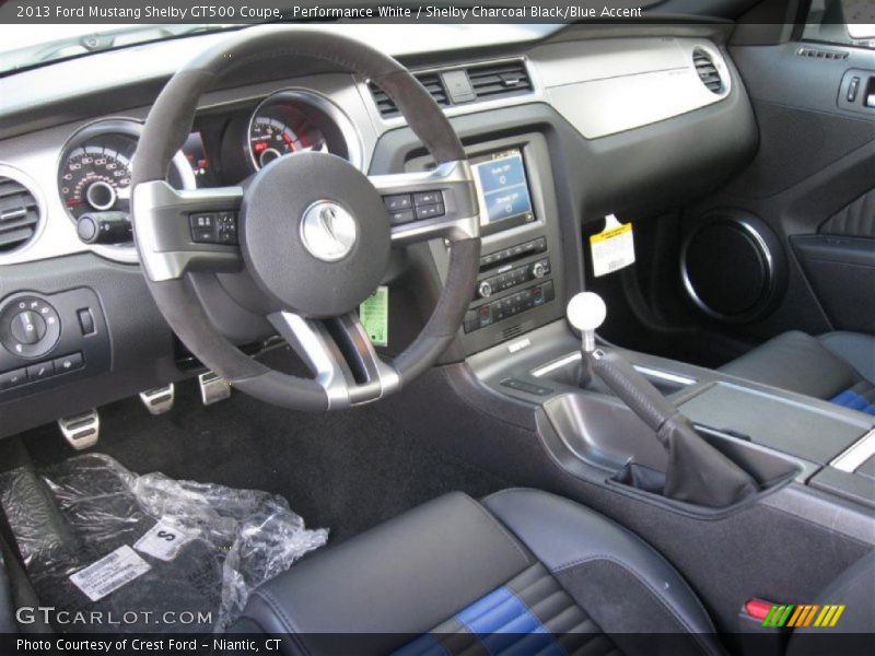 Shelby Charcoal Black/Blue Accent Interior - 2013 Mustang Shelby GT500 Coupe 