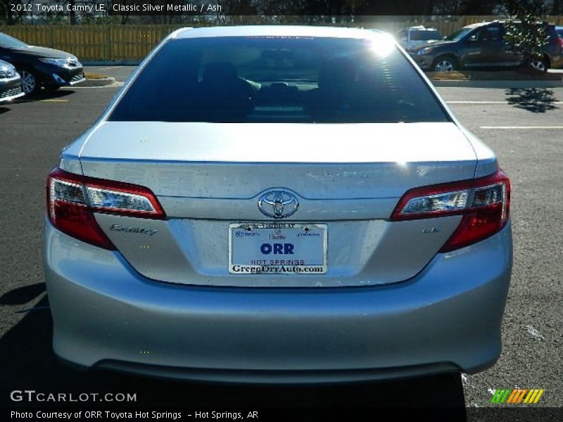 Classic Silver Metallic / Ash 2012 Toyota Camry LE