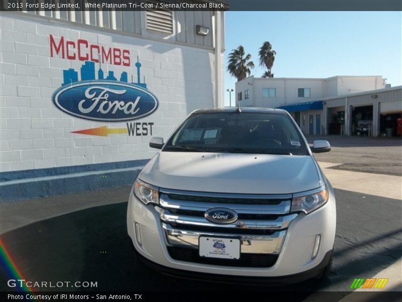 White Platinum Tri-Coat / Sienna/Charcoal Black 2013 Ford Edge Limited