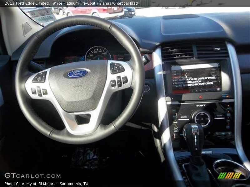 White Platinum Tri-Coat / Sienna/Charcoal Black 2013 Ford Edge Limited