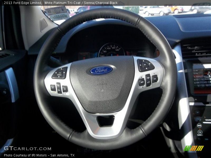 White Platinum Tri-Coat / Sienna/Charcoal Black 2013 Ford Edge Limited