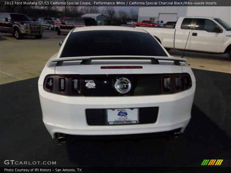Performance White / California Special Charcoal Black/Miko-suede Inserts 2013 Ford Mustang GT/CS California Special Coupe