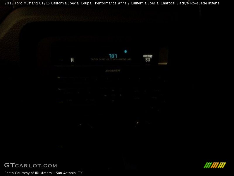 Performance White / California Special Charcoal Black/Miko-suede Inserts 2013 Ford Mustang GT/CS California Special Coupe