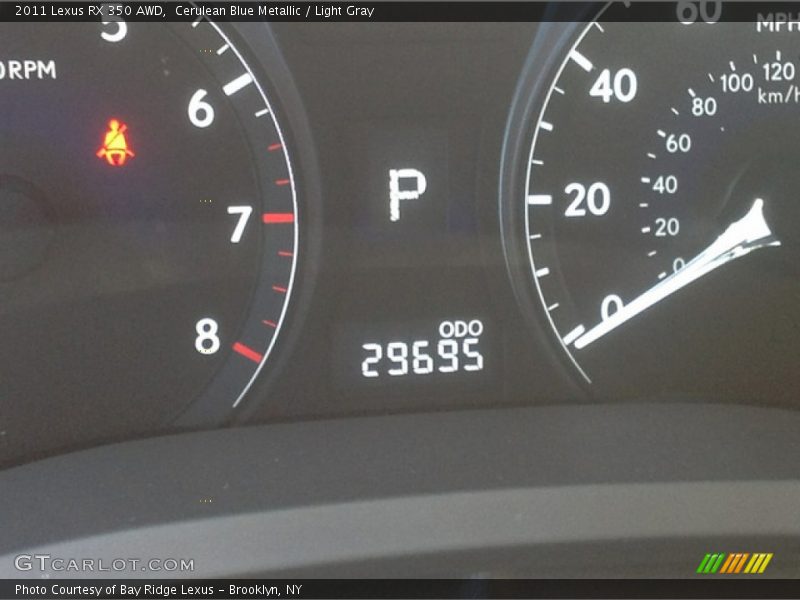 Cerulean Blue Metallic / Light Gray 2011 Lexus RX 350 AWD