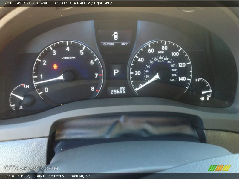 Cerulean Blue Metallic / Light Gray 2011 Lexus RX 350 AWD