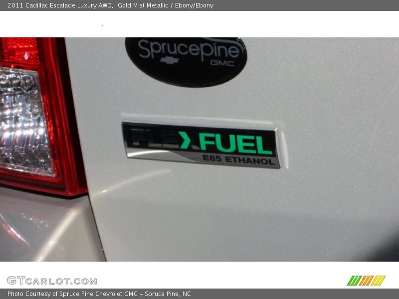 Gold Mist Metallic / Ebony/Ebony 2011 Cadillac Escalade Luxury AWD