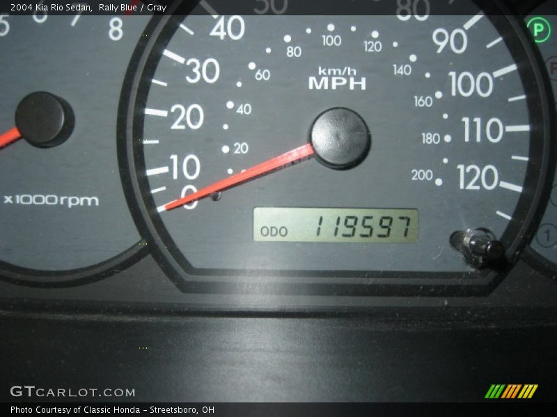 Rally Blue / Gray 2004 Kia Rio Sedan